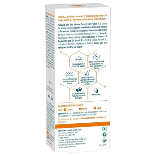 Himalaya Dark Spot Clearing Turmeric Face Serum - Swadesiicart
