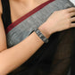 Mominos Fashion Kamal Johar Oxidised Silver-Plated Handcraft Bracelet