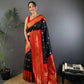 Joban Fashion Banarasi Black Woven Soft Silk Saree | Swadesiicart