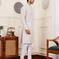 Off White Viscose Chikankari Embroidery Work Men's Rajwadi Kurta Set - Mahotsav | Swadesiicart