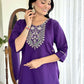 Blue Viscose Chanderi Stitched Suit With Dupatta - Tanisha | Swadesiicart