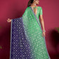 Vamsee Green And Blue Georgette Designer Saree - Swadesiicart