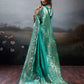 Anaita Turquoise Silk Blend Woven Saree With Blouse