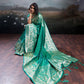 Anaita Turquoise Silk Blend Woven Saree With Blouse