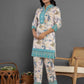 Yufta Turquoise Blue Cotton Schiffli Co-Ord Set With Lace - Swadesiicart