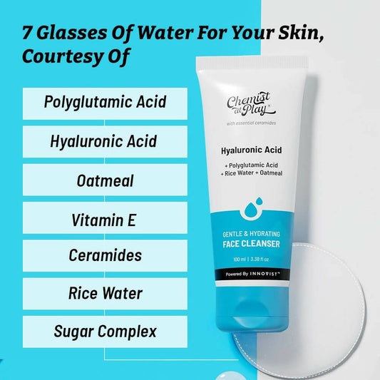 Chemist at Play Gentle & Hydrating Face Cleanser with Vitamin E, Rice Water & Oatmeal, Removes Excess Oil & Dirt - Swadesiicart