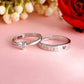VOJ Stainless Steel Cubic Zirconia Silver Plated Adjustable Ring Set for Couple | Swadesiicart