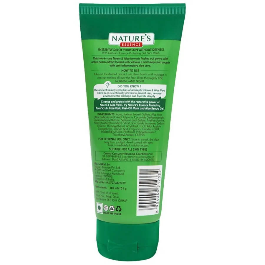 Nature's Essence Protecting Gel Face Wash (Neem & Aloe) - Swadesiicart