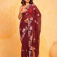 Vamsee Annie Maroon Georgette Silk Saree - Swadesiicart