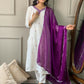 Partywear Designer Ryon Slub Black Stitched Suit With Dupatta - Tanisha | Swadesiicart