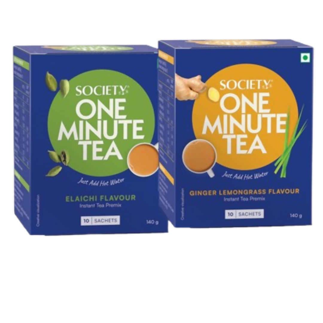 Society OMT Elaichi & OMT Ginger Lemongrass Flavour Tea Premix Combo | Swadesiicart
