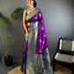 Joban Fashion Banarasi Magenta Woven Soft Silk Saree | Swadesiicart