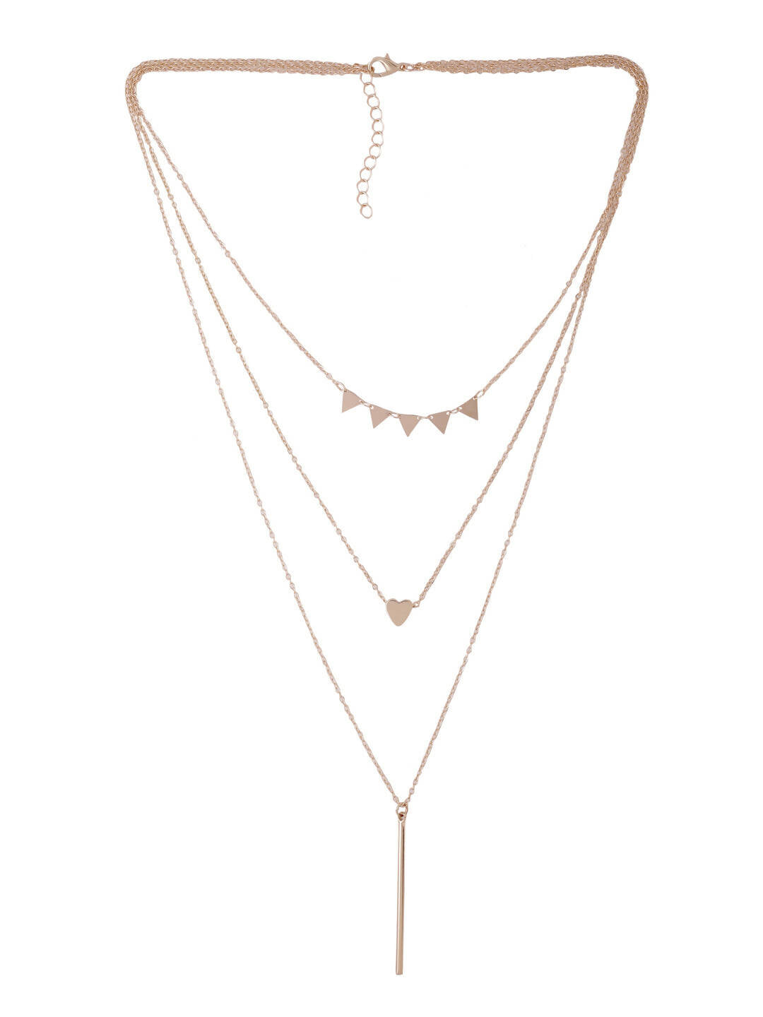NVR Women's 3 Layered Gold-Polished Minimal Layered Necklace | Swadesiicart