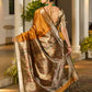 Vishnu Weaves Women's Yellow Soft Tussar Silk Printed Saree with Blouse - Swadesiicart