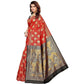 Vamika Banarasi Jaquard Red Weaving Saree (BANARASI 05) | Swadesiicart