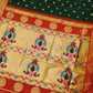 DEIANA'S Beautiful Designer Golden zari Soft Lichi Silk Saree - Green - Swadesiicart