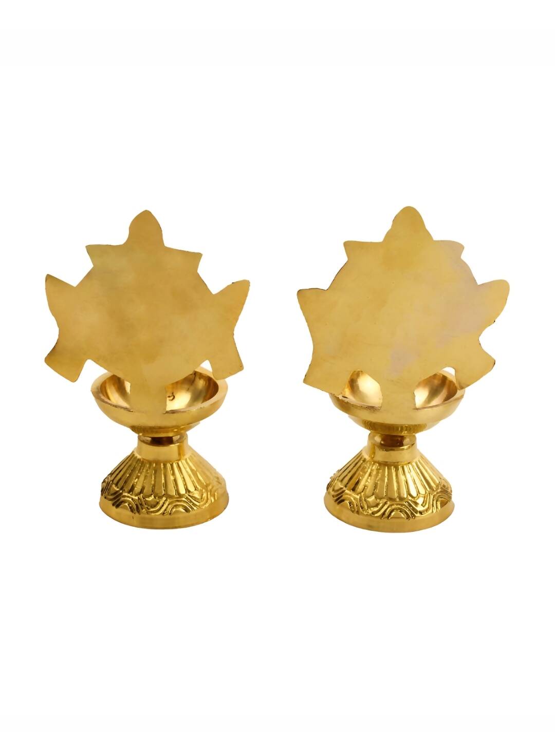 Spillbox 2 Pieces Brass Shangu Chakra Vilakku | Swadesiicart