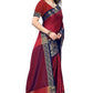 Vamika Banarasi Jacquard Weaving Red Saree (DHONI RED) | Swadesiicart