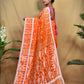 Exclusive Collection Beautiful Orange Jaal Jamdani Saree - Swadesiicart