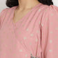 Ahalyaa Pink Ethnic Motifs Printed Angrakha Kurti With Palazzos For Women | Swadesiicart