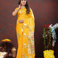 Lorenvalley Fashion Gold Soft Paithani Silk Woven Design Gold Zari Meenakari Weaving Saree - Swadesiicart