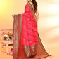 Joban Fashion Rani Pink & Bottle Green Plain With Weaving Border Banarasi Silk Sarees | Swadesiicart