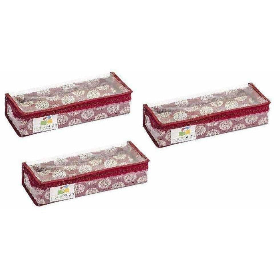 Home Strap Single Rod Brocade Bangle Box - Maroon - Swadesiicart
