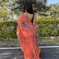 Vamsee Vidhi 1 Orange Organza Saree - Swadesiicart