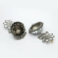 NVR Women Silver Mirror Oxidised Brass-Plated Jhumka Earrings | Swadesiicart