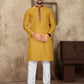 Anaita Mustard Linen Silk Straight Kurta
