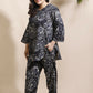 Breathables Floral Cotton Co-Ord Set – Black