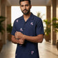 Aureole — Blue Embroidered Cotton Shirt by Hilo Design
