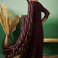 Wine Georgette Handwork Unstitched Dress Material - Hanika | Swadesiicart