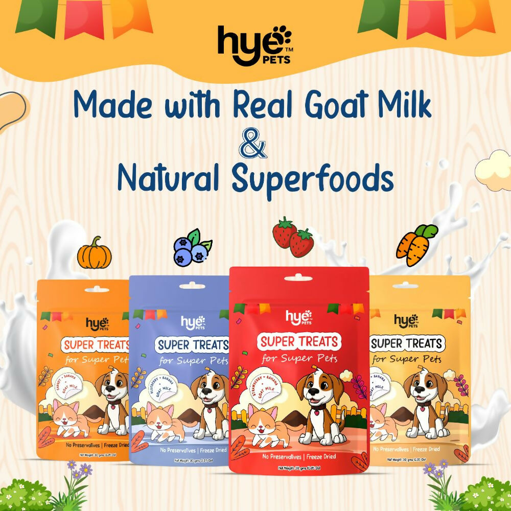 Hye Pets Super Treats For Super Pets – Freeze Dried Treats Made With Goat Milk, Carrot & Banana - Swadesiicart