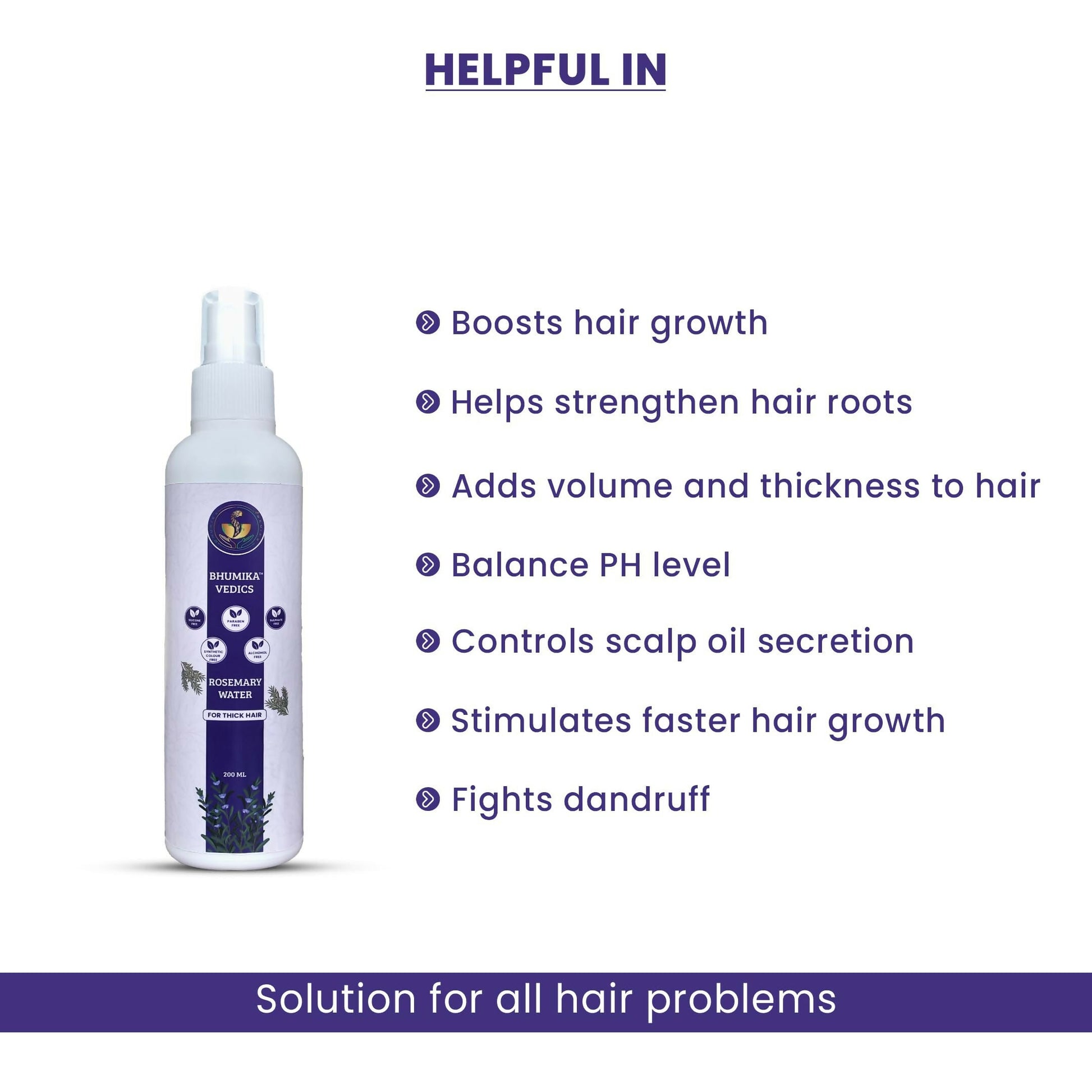 Bhumika Vedics Rosemary Water Spray For Hair Growth