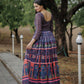 Jyoti Fashion Women's Purple Heavy Digital Printed Pure Chanderi Anarkali Dress | Swadesiicart