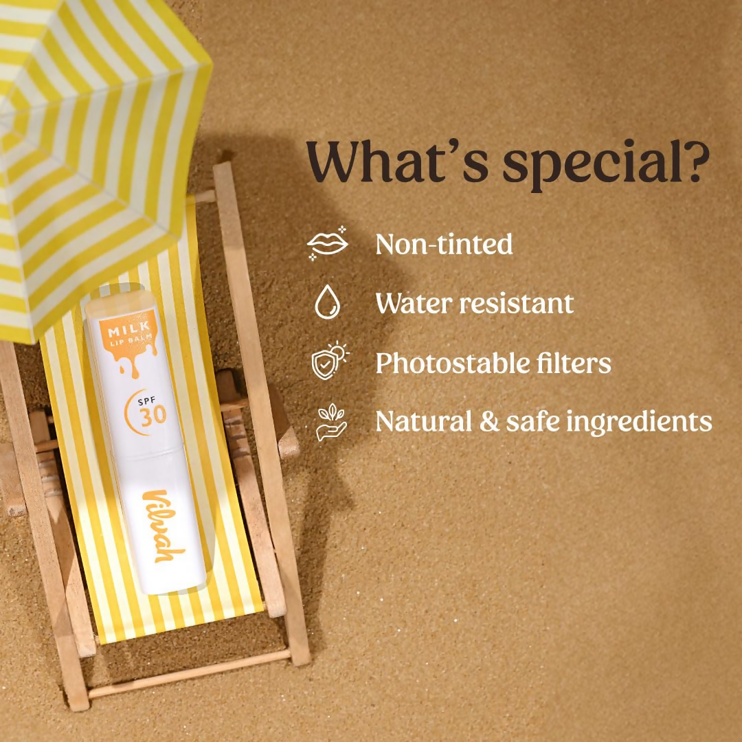 Vilvah Store Milk Lip Balm SPF 30 For All Skin Types - Swadesiicart