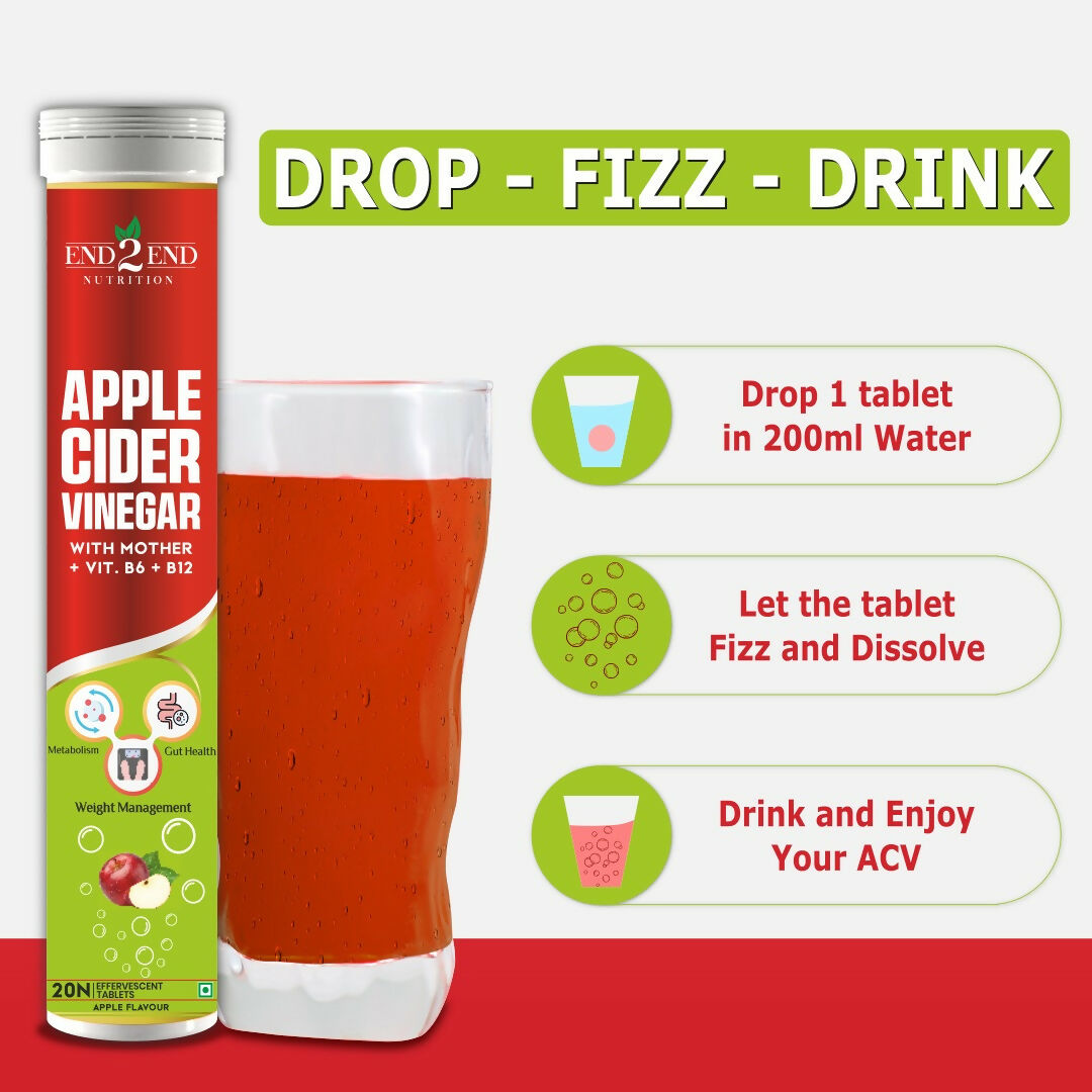 End2End Nutrition Apple Cider Vinegar Tablets - Swadesiicart