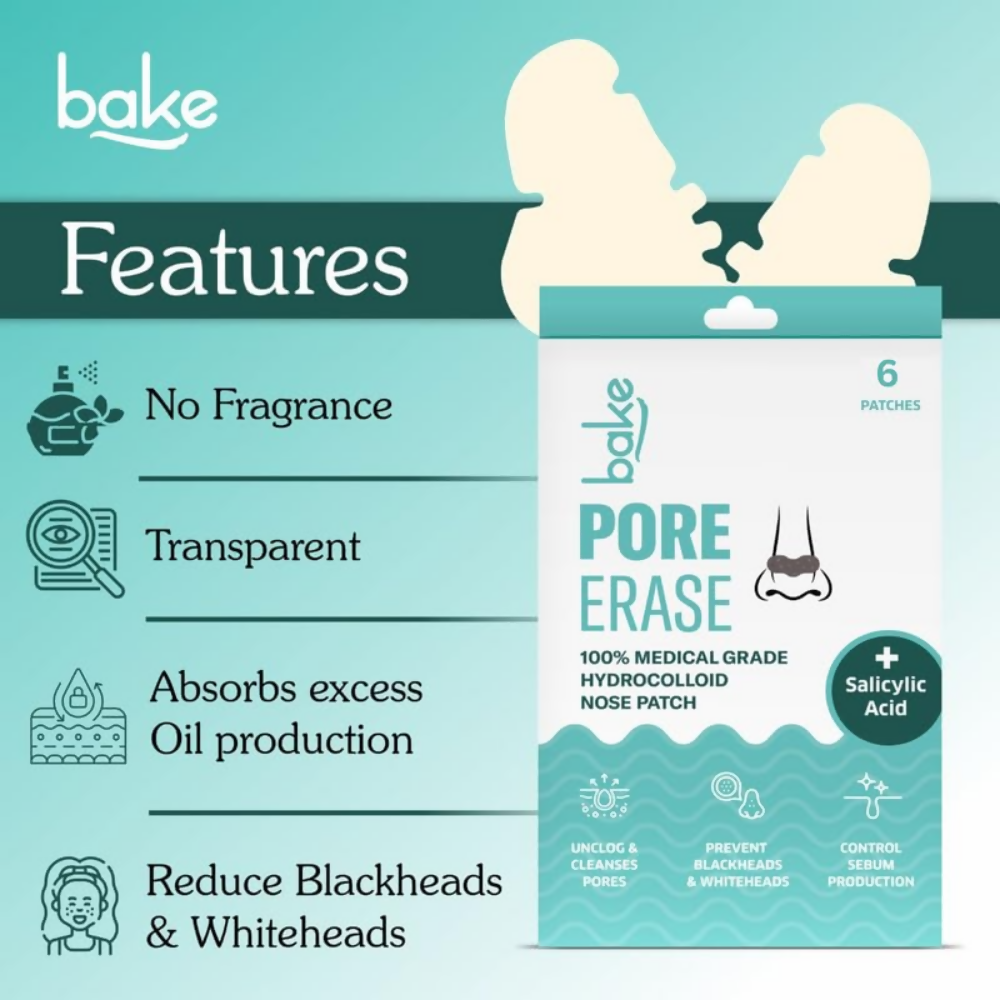 Bake 2% Salicylic Acid Pore Erase Nose Strips - Pore Erase Combo | Swadesiicart