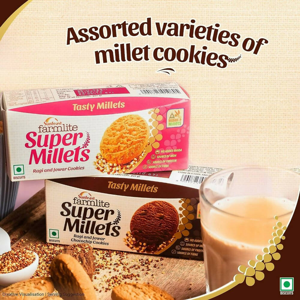 Sunfeast Farmlite Super Millets Chocochip Cookies - Swadesiicart