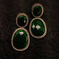 Smart Dangler With Rhino Stone Border Green Earrings For Women and Girls By House of Ree - House of Ree