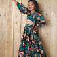 Aayaa Designer Printed Chinon Crochet Sequance Kids Lehenga Choli - Green