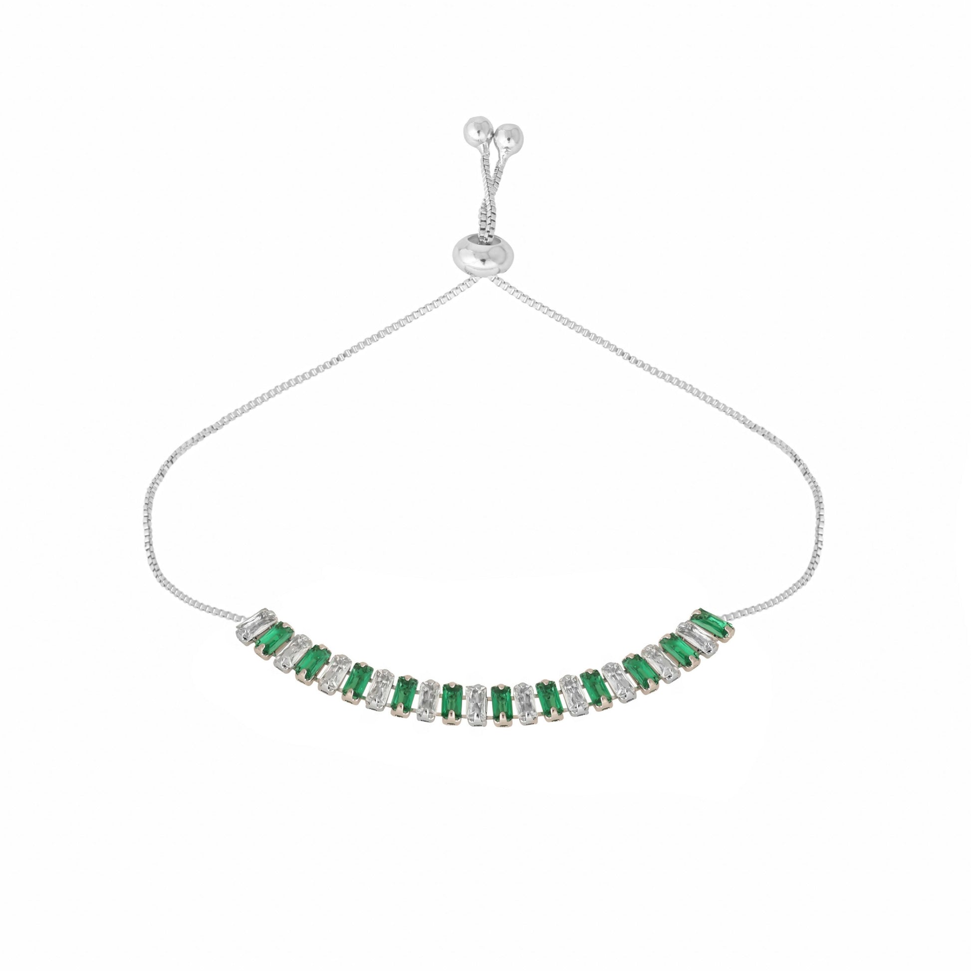 Nuyug Green Emerald Radiance Anti Tarnish Bracelet | Swadesiicart