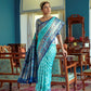 Vishnu Weaves Women's Firozi Patola Banarasi Silk Meenakari Zari Woven Saree with Blouse - Swadesiicart