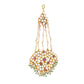 Nuyug 22K Gold-Plated Kundan & Red Stone Studded Jhumar Paasa Head Jewellery | Swadesiicart