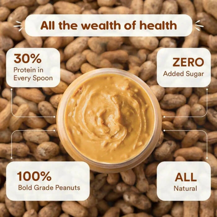 Wow Life Science Crunchy Unsweetened Peanut Butter - Swadesiicart