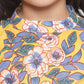 Little Bansi Floral Print Ready To Wear Saree And Floral Blouse - Yellow | Swadesiicart