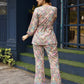 Pink Rayon Paisley & Floral Printed Top with Matching Bottom - Eesha - Swadesiicart