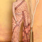 Very Much Indian Designer Modal Silk Saree With With Beautiful Floral Print - Light Orange | Swadesiicart
