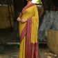 Joban Fashion Yellow Crepe Chiffon Pure Handloom Banarasi Silk Saree | Swadesiicart